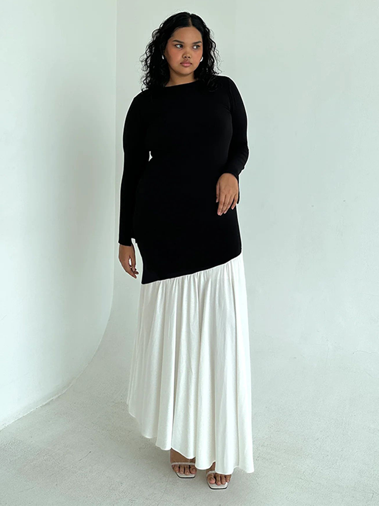 Long Sleeve Pleated Maxi Dress