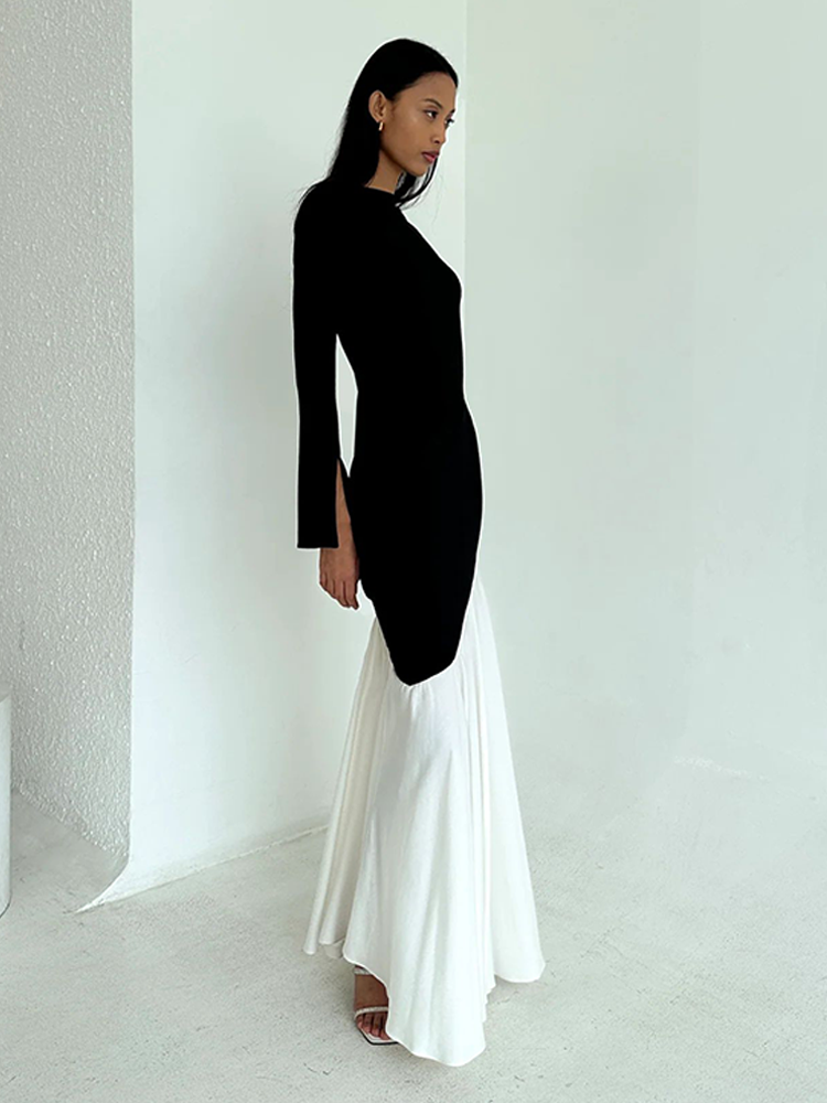 Long Sleeve Pleated Maxi Dress