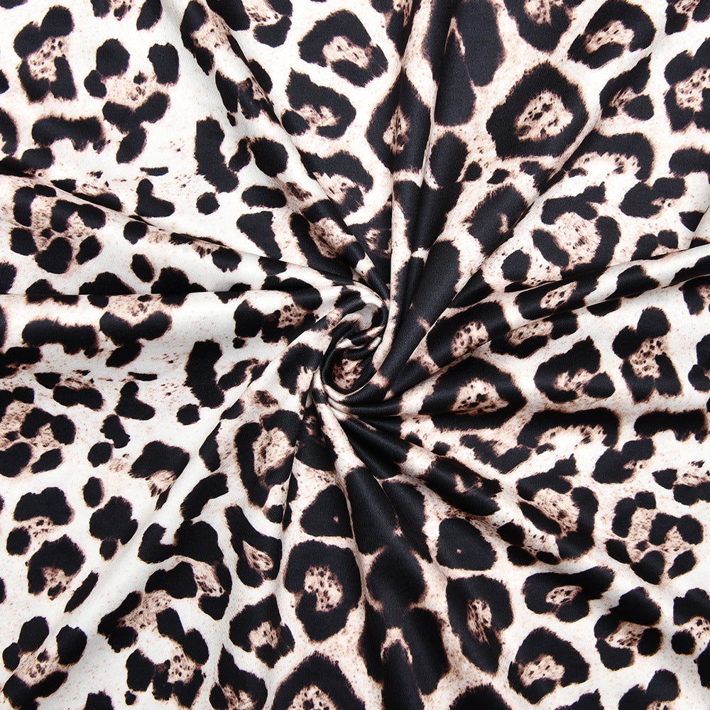 Turtleneck Leopard Print Maxi Dress