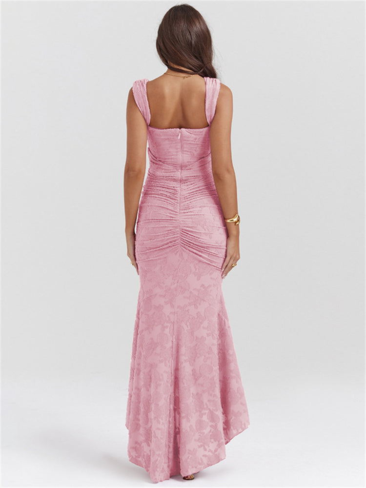 Straps Backless Fishtail Maxi Dress