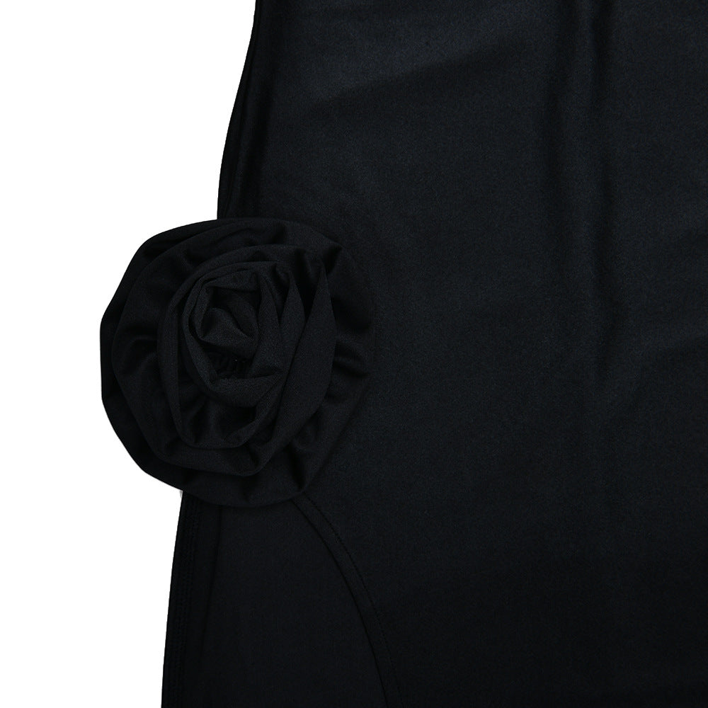 Flower Split Backless Maxi Dress