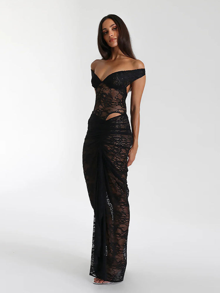 Lace Bodysuit Maxi Skirt Set