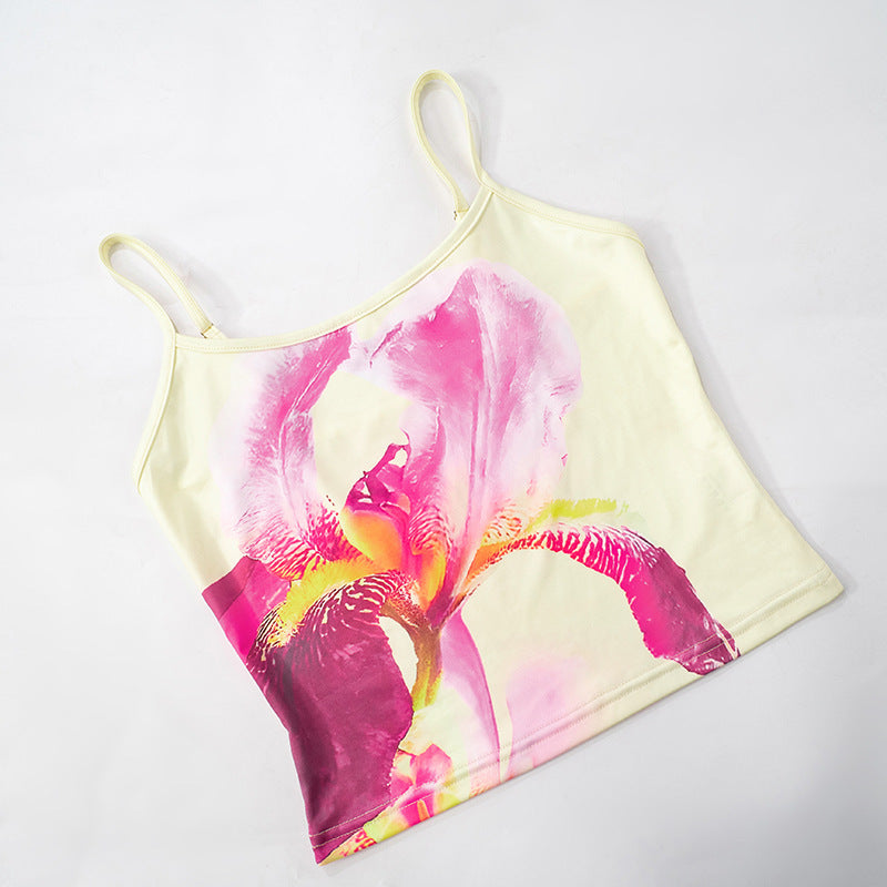 Floral Print Crop Tank Top Maxi Skirt Set