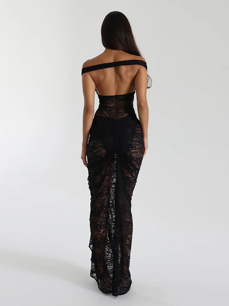 Lace Bodysuit Maxi Skirt Set