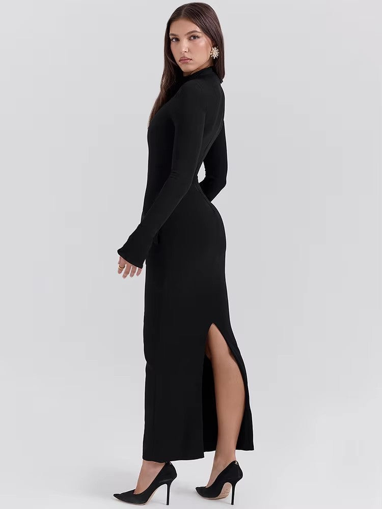 Split Flare Sleeve Long Dress